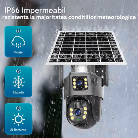 Camera Supraveghere video 4G duba , Portabila, Daismart® , 8MP, Panou Solar 10W si incarcare la priza, detectare miscare, Baterie 10000mAh, PTZ, Vedere Nocturna, Audio Bidirectional, IP66, Exterior,ne [6]