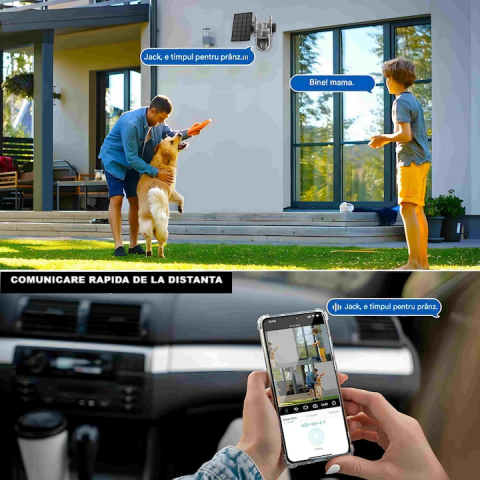 Camera Supraveghere video 4G duba , Portabila, Daismart® , 8MP, Panou Solar 10W si incarcare la priza, detectare miscare, Baterie 10000mAh, PTZ, Vedere Nocturna, Audio Bidirectional, IP66, Exterior,ne [8]