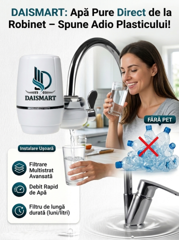 Filtru de apă pentru robinet Daismart, 5 etape de filtrare, cu adaptoare incluse [1]