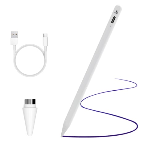 Tablete & accesorii - Stylus Pen Ipad universal compatibil cu orice dispozitiv, fara a necesita conectivitate bluetooth, Daismart, P3 Pro 2024, stilou digital cu precizie inalta, compatibil Android & Apple, incarcare tip C