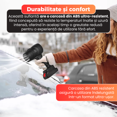 Suflanta turbo Pro, motor brushless 130.000 RPM, putere 1050W, jet de aer puternic, 2 acumulatori 48V inclusi, valiza transport, autonomie pana la 25 ore, negru [3]