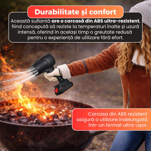 Suflanta turbo Pro, motor brushless 130.000 RPM, putere 1050W, jet de aer puternic, 2 acumulatori 48V inclusi, valiza transport, autonomie pana la 25 ore, negru [1]
