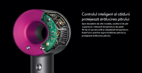 Uscator de par profesional 5 in 1, 1600W, Daismart®, FB2, 4 trepte de temperatura, 3 viteze, functie ionica avansata, aer rece-cald, design compact, motor high speed, accesorii coafat magnetice, roz-g [6]
