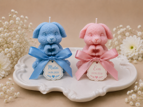 Marturii Personalizate - Mărturie Iepuraș din Ceară de Soia | Dali Craft