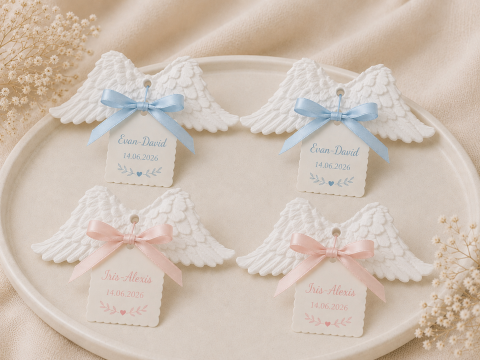 Marturii Personalizate - Mărturie ceramică Aripi de Înger Celestia | Dali Craft