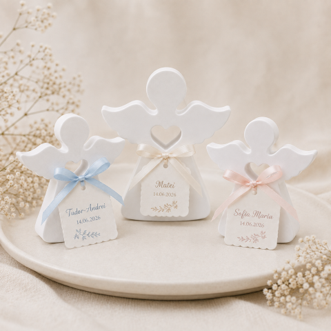Marturii Personalizate - Mărturie ceramică Înger Serafim personalizată | Dali Craft