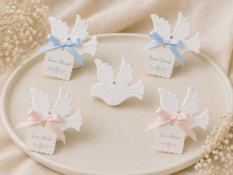Marturii Personalizate - Mărturie ceramică Porumbel Serena personalizată | Dali Craft
