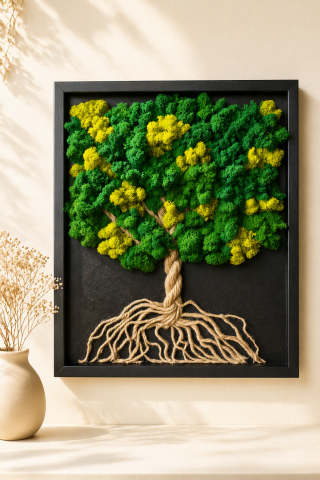 Tablouri Licheni - Tablou handmade cu licheni stabilizați premium „Copacul Vieții”