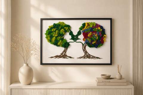 Tablouri Licheni - Tablou handmade cu licheni stabilizați premium - „Roots of Connection”