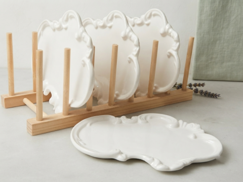 Ceramice decorative - Tavă Decorativă Baroque White – Handmade