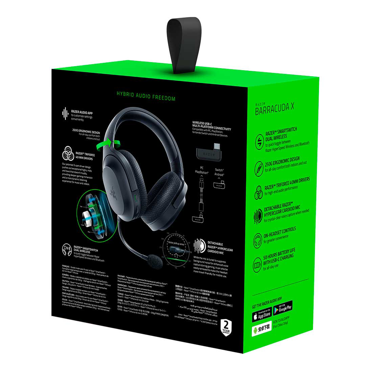 Casti Gaming Wireless RAZER Barracuda X 2022, 7.1, 3.5mm, USB, multiplatforma, Black [3]