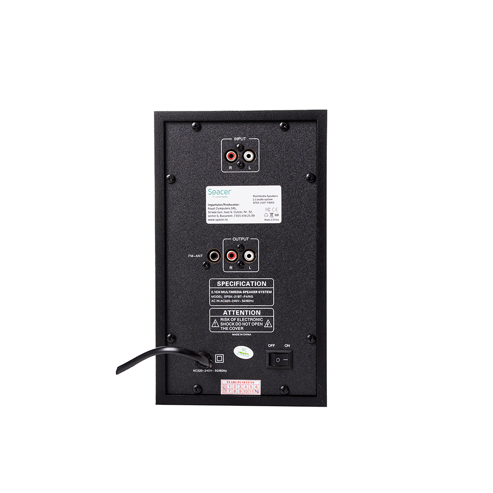Sistem Audio Multimedia SPACER Paris 2.1 Bluetooth, Telecomanda RGB SPSK-21BT-PARIS [2]