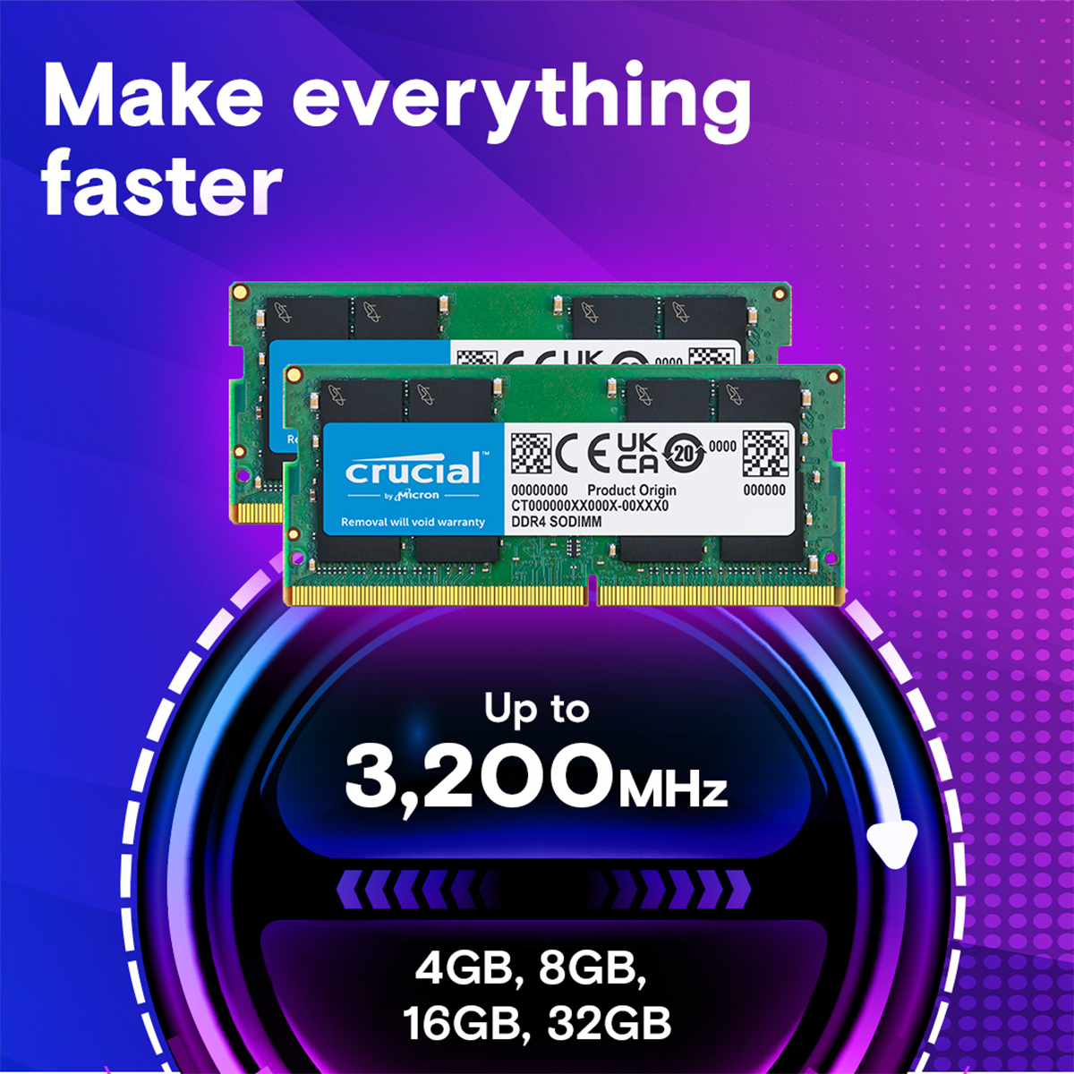 Memorie SODIMM Crucial 8GB, DDR4, 3200MHz, CL22, 1.2V [3]