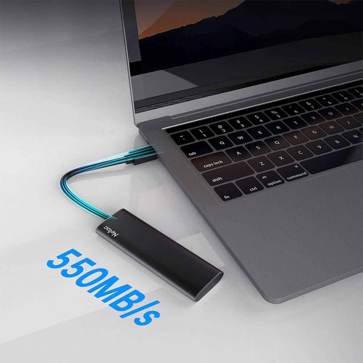 Solid State Drive (SSD) Netac Portabil Z Slim, 250GB, 550MB/s, USB-C, USB 3.2 Gen 2, Aluminiu [5]