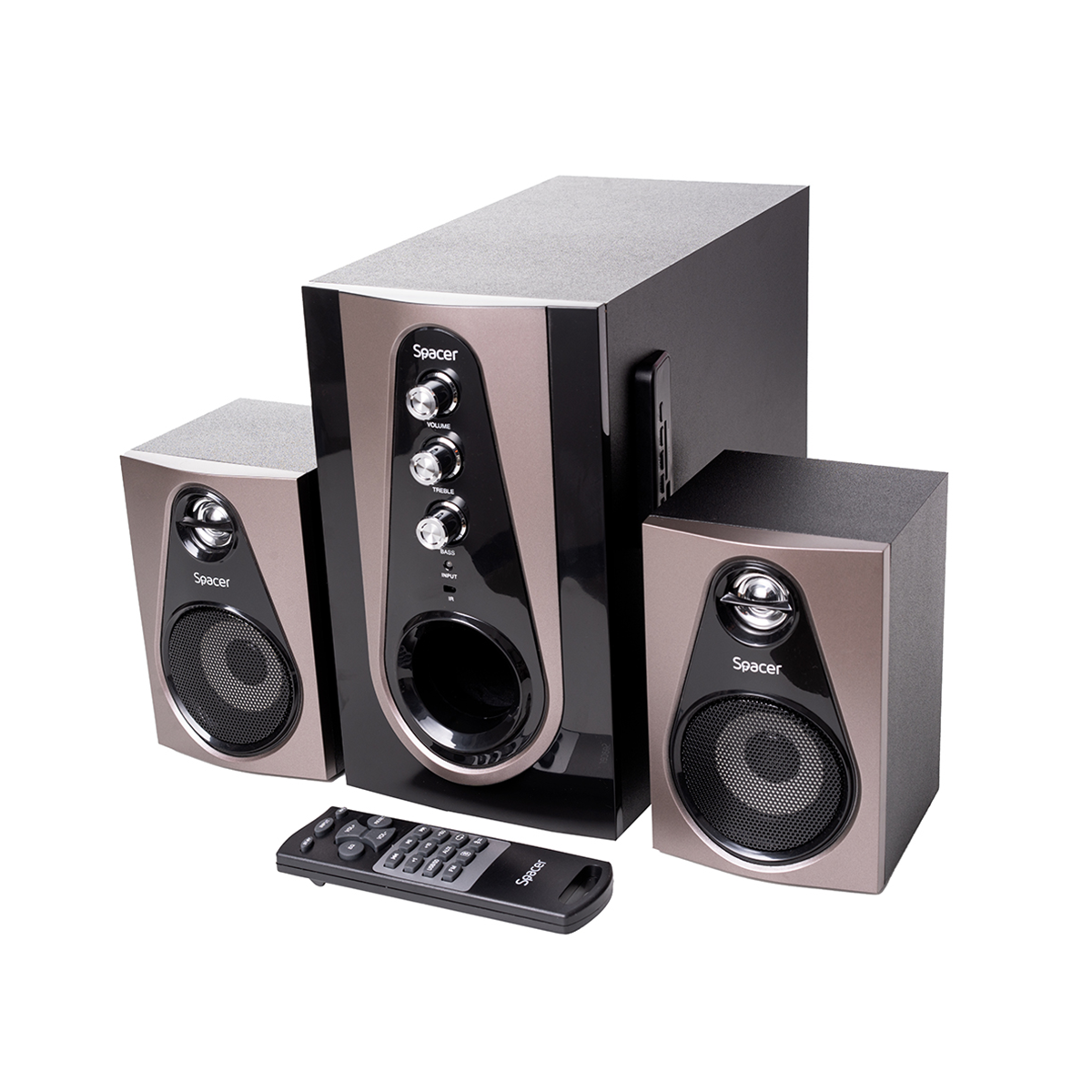 COMPONENTE & PERIFERICE - Sistem Audio Multimedia SPACER Paris 2.1 Bluetooth, Telecomanda RGB SPSK-21BT-PARIS