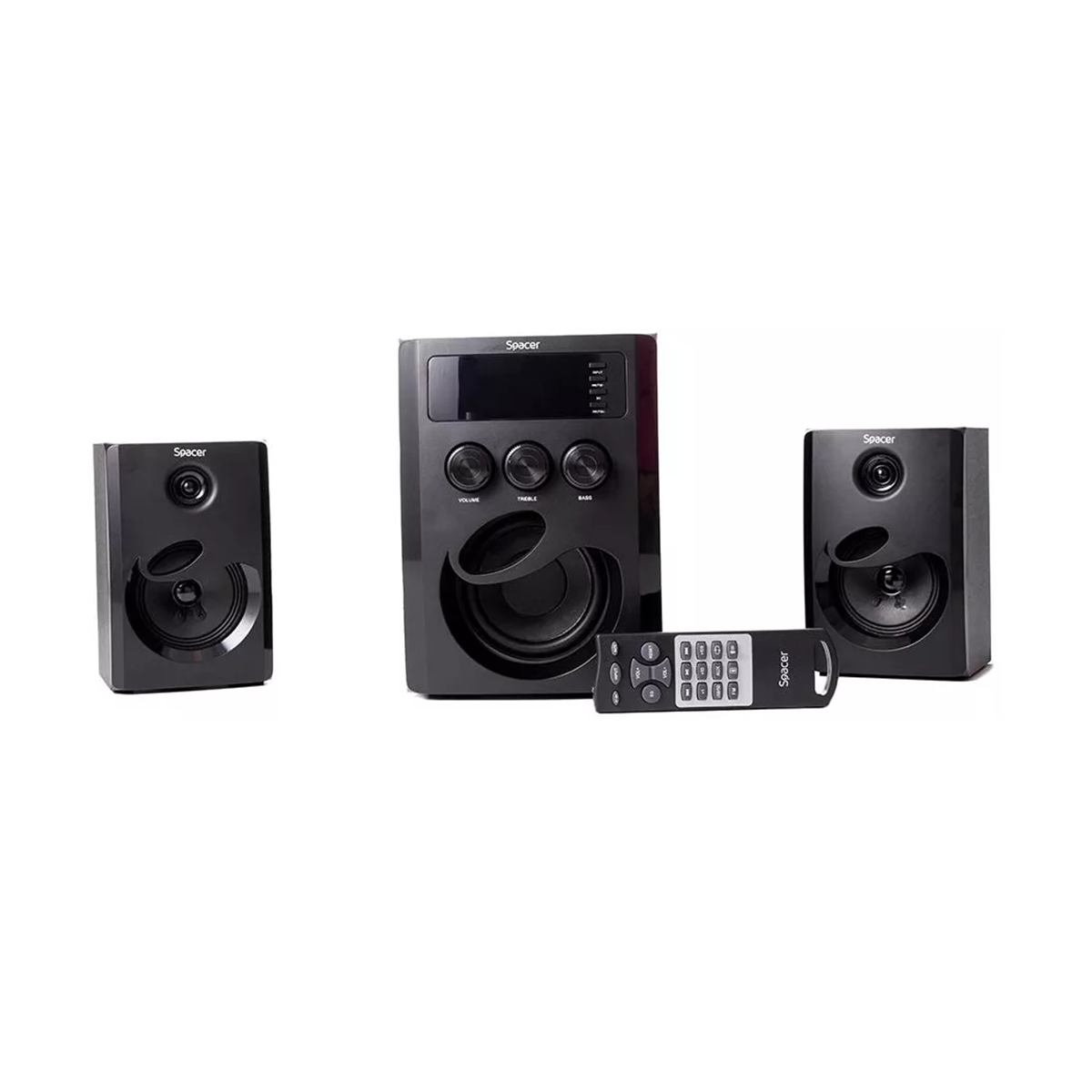 Boxe 2.1 Spacer SPSK-21BT-TOKYO, RMS 2 x 5W + 10W, Bluetooth, telecomanda wireless, subwoofer lemn MDF, radio FM, SD card, port USB, Negru [1]