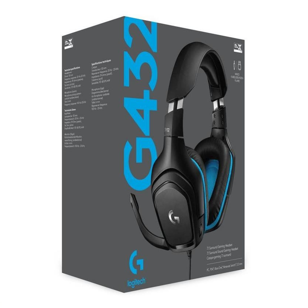 Casti gaming Logitech G432, surround 7.1, Negru [1]