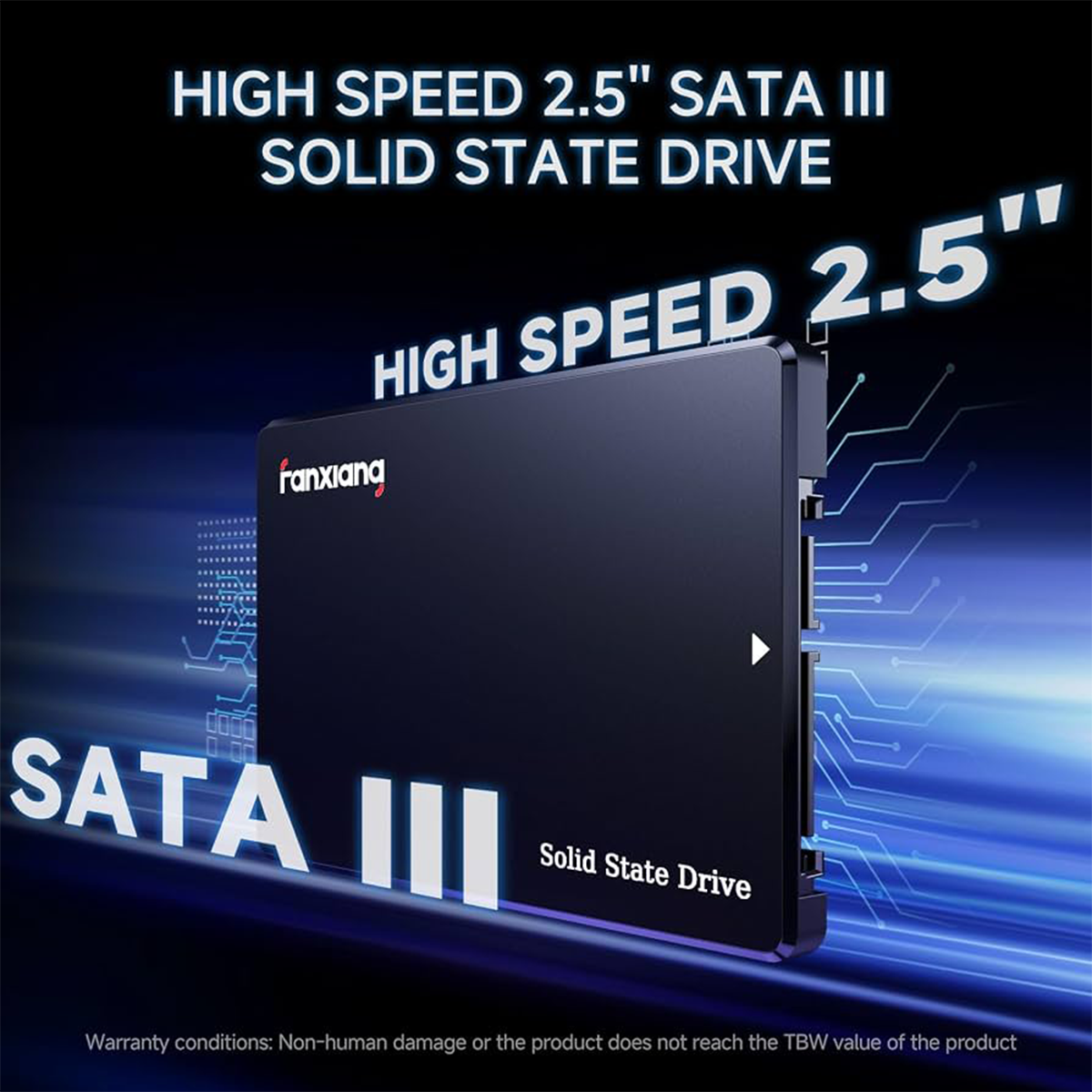 SSD Intern Fanxiang 256GB SATA SSD 2.5'' SSD SATA III 6 Gb/s Up to 530 MB/s 3D NAND SLC Cache [3]