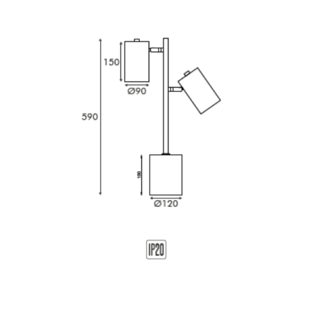 Aplică KENNETH MT24057205300 Negru 2xE27 40W | Iluminat perete modern [1]