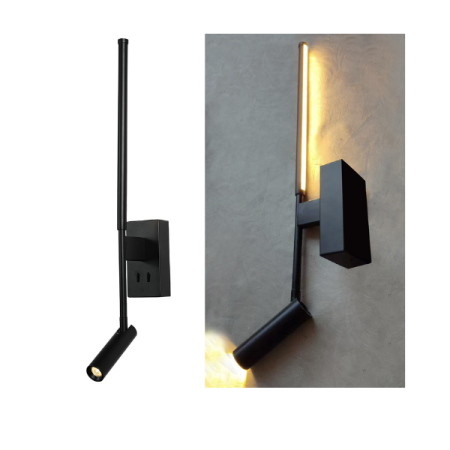 Corpuri de iluminat - Aplica LED CONCERTO HM616LEDWBK05050 Negru 3000K 700lm | Design modern