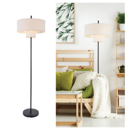 Corpuri de iluminat - Lustră ANAFI MF24032307830 Negru Beige 2xE27 60W | Iluminat modern elegant