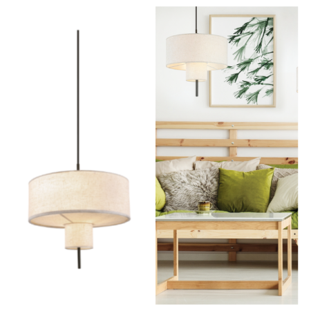 Corpuri de iluminat - Pendul ANAFI MP24032305915 Negru Beige 2xE27 60W | Iluminat modern