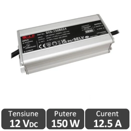 Surse si accesorii - Sursa alimentare GV6 LED 150W 12V IP67