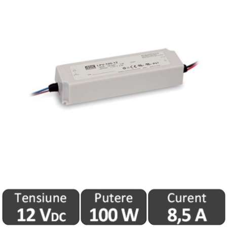 Surse de alimentare LED 12V - Sursa alimentare LED 100W 12V IP67