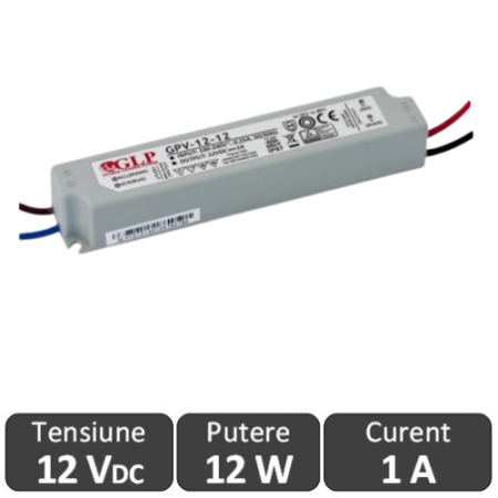 Surse si accesorii - Sursa alimentare LED 12W 12V IP67