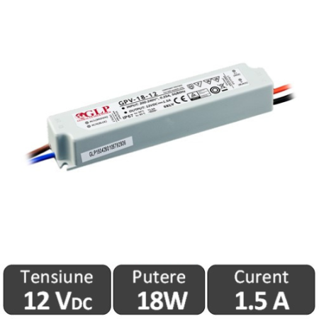 Surse si accesorii - Sursa alimentare LED 18W 12V IP67