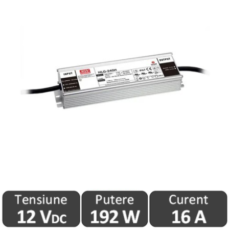 Surse de alimentare LED 12V - Sursa alimentare LED 192W 12V 16A IP67