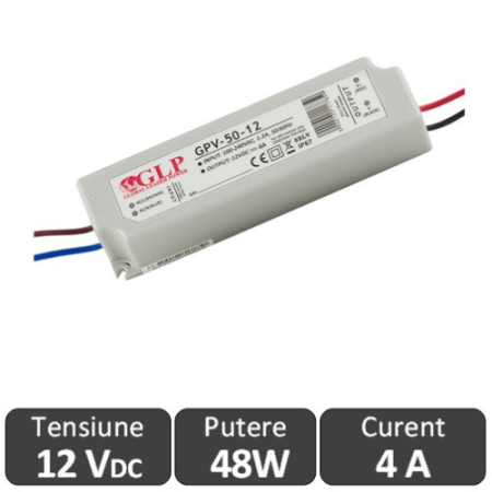 Surse si accesorii - Sursa alimentare LED 48W 12V IP67