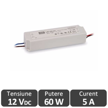 Surse de alimentare LED 12V - Sursa alimentare LED 60W 12V IP67