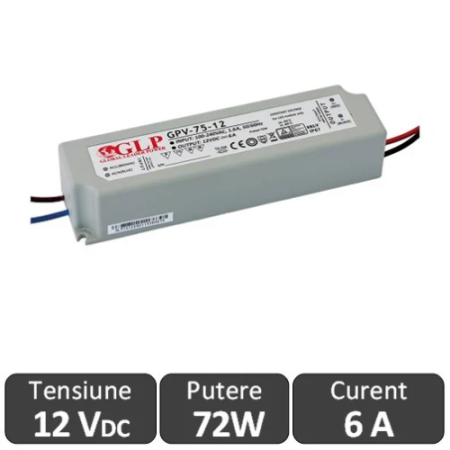Surse si accesorii - Sursa alimentare LED 72W 12V IP67