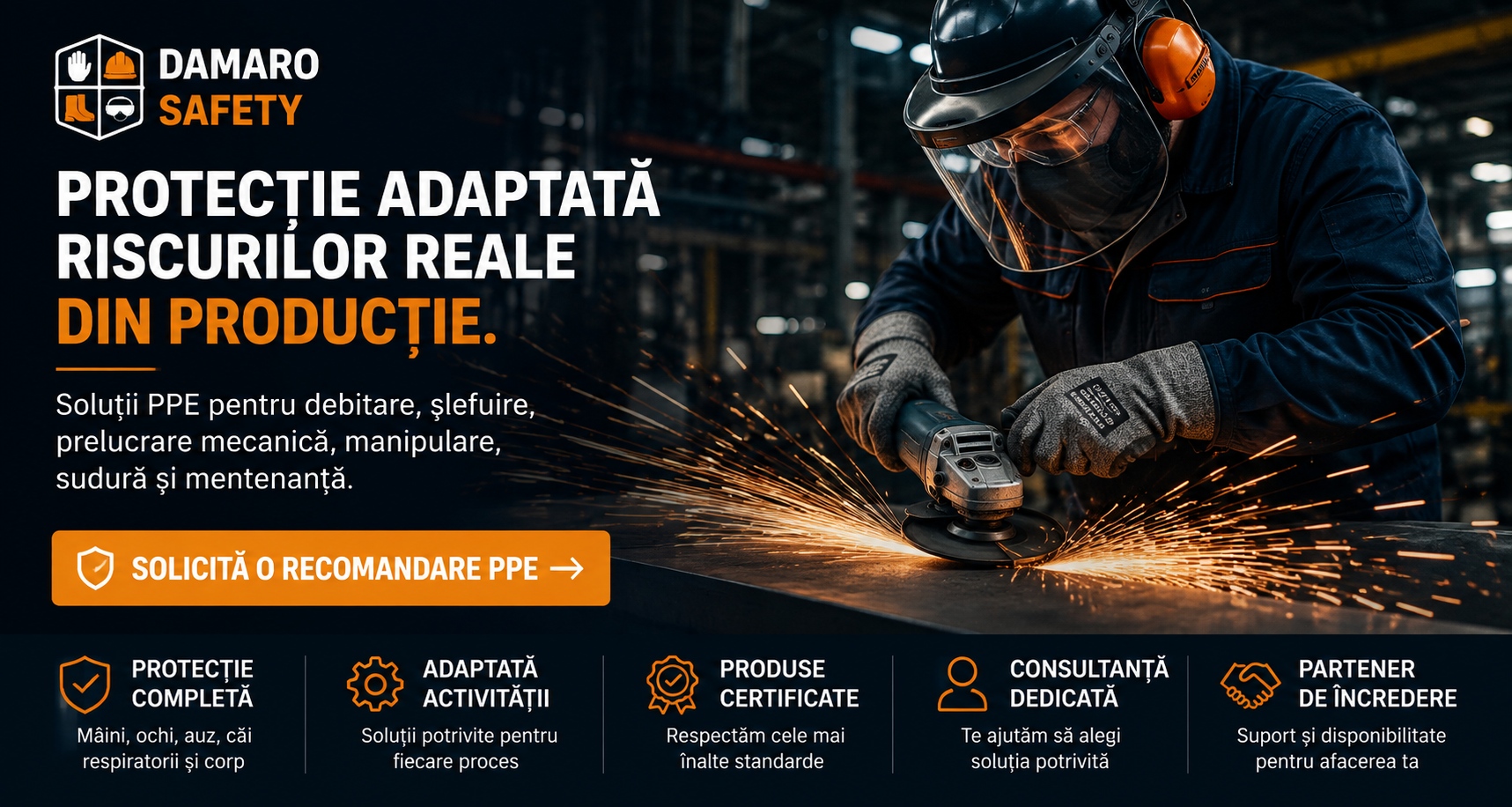 Echipamente de protecție pentru prelucrarea metalelor