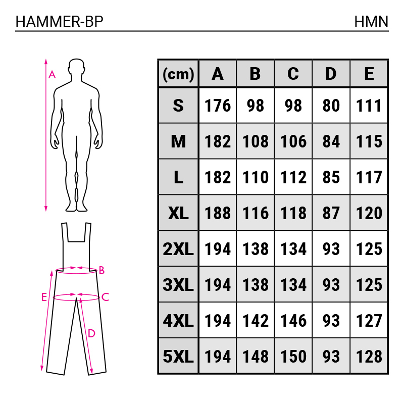 Pantaloni cu pieptar 100% bumbac HAMMER-BP [9]