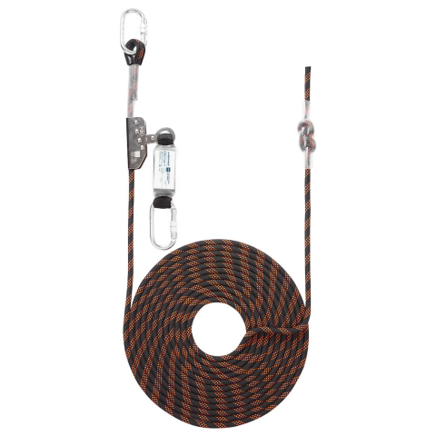 LUCRU LA INALTIME - Franghie de 10m ,12 mm, cu opritor de cadere si carabiniere- FP90
