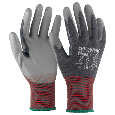 MANUSI PROTECTIE TERMICA|CALDURA - Manusi impersate in PU cu protectie la taiere,nivel D, la caldura, utilizabile in medii ESD si ATEX  -CHIPMUNK