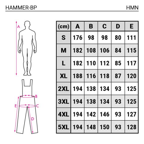 Pantaloni cu pieptar 100% bumbac HAMMER-BP [8]