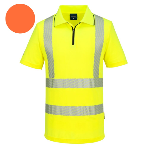 Tricou Polo Portwest portocaliu/galben Zip Hi-Vis Sport S/S KX302 [2]