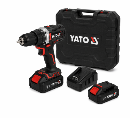 Mașini de găurit / înșurubat - Mașină de găurit și înșurubat YATO 18V, 2 acumulatori