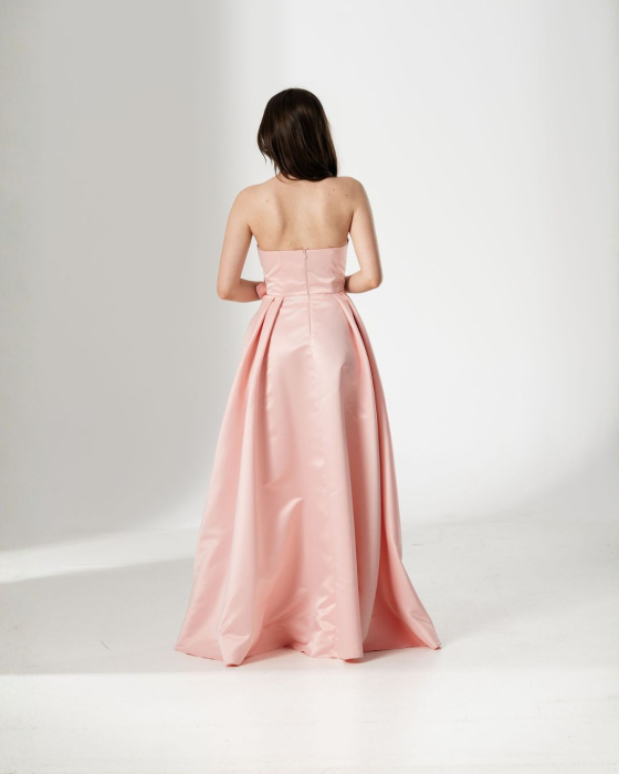 Rochie CORALIA, lunga , din tafta, cu accesoriu in talie [4]
