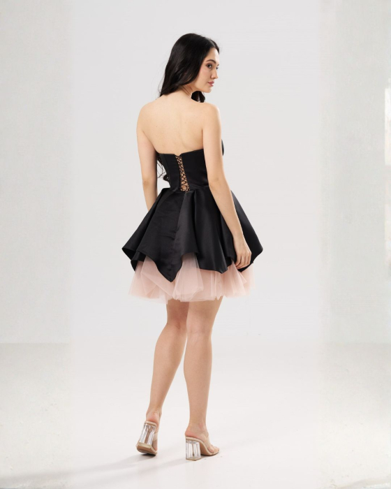 Rochie scurtă elegantă AMALIA neagra [4]