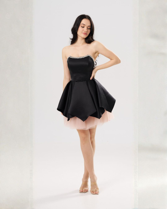 Rochie scurtă elegantă AMALIA neagra [3]