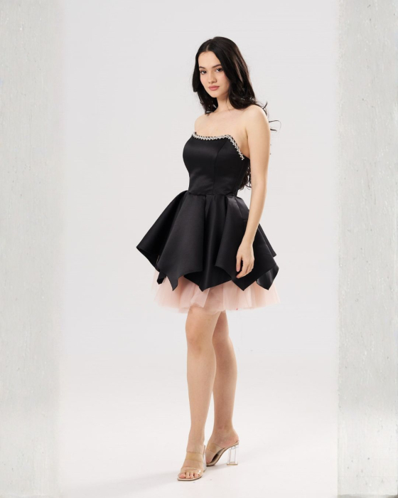 Rochie scurtă elegantă AMALIA neagra [2]