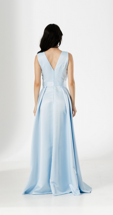 Rochie lunga TORA, din tafta, cu flori 3D aplicate [3]