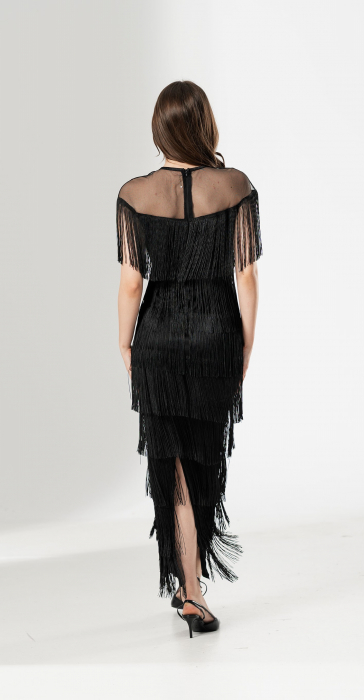 Rochie MARGA, lunga, eleganta, cu franjuri [3]