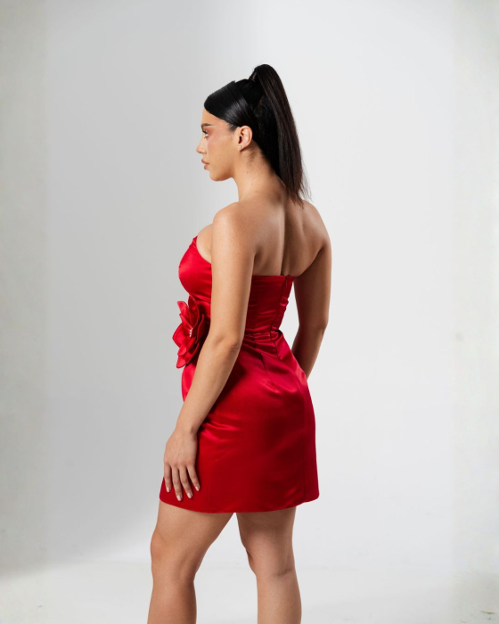 Rochie eleganta,mini,cu bust corsetat [4]