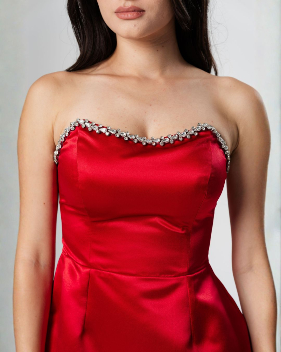 Rochie eleganta,mini,cu bust corsetat [4]