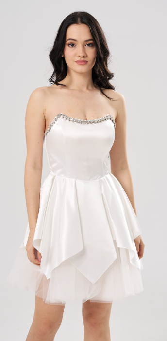 Rochie scurtă elegantă AMALIA albă [4]